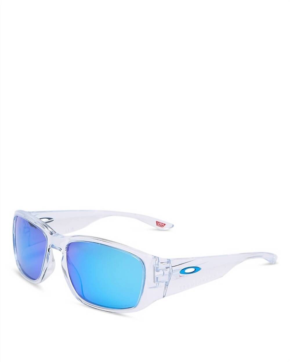 NEW OAKLEY women's tourniquet sunglasses in polished clear prizm sapphire